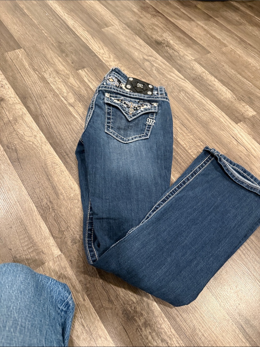 Miss Me Dark Blue Embellished Bootcut Jeans